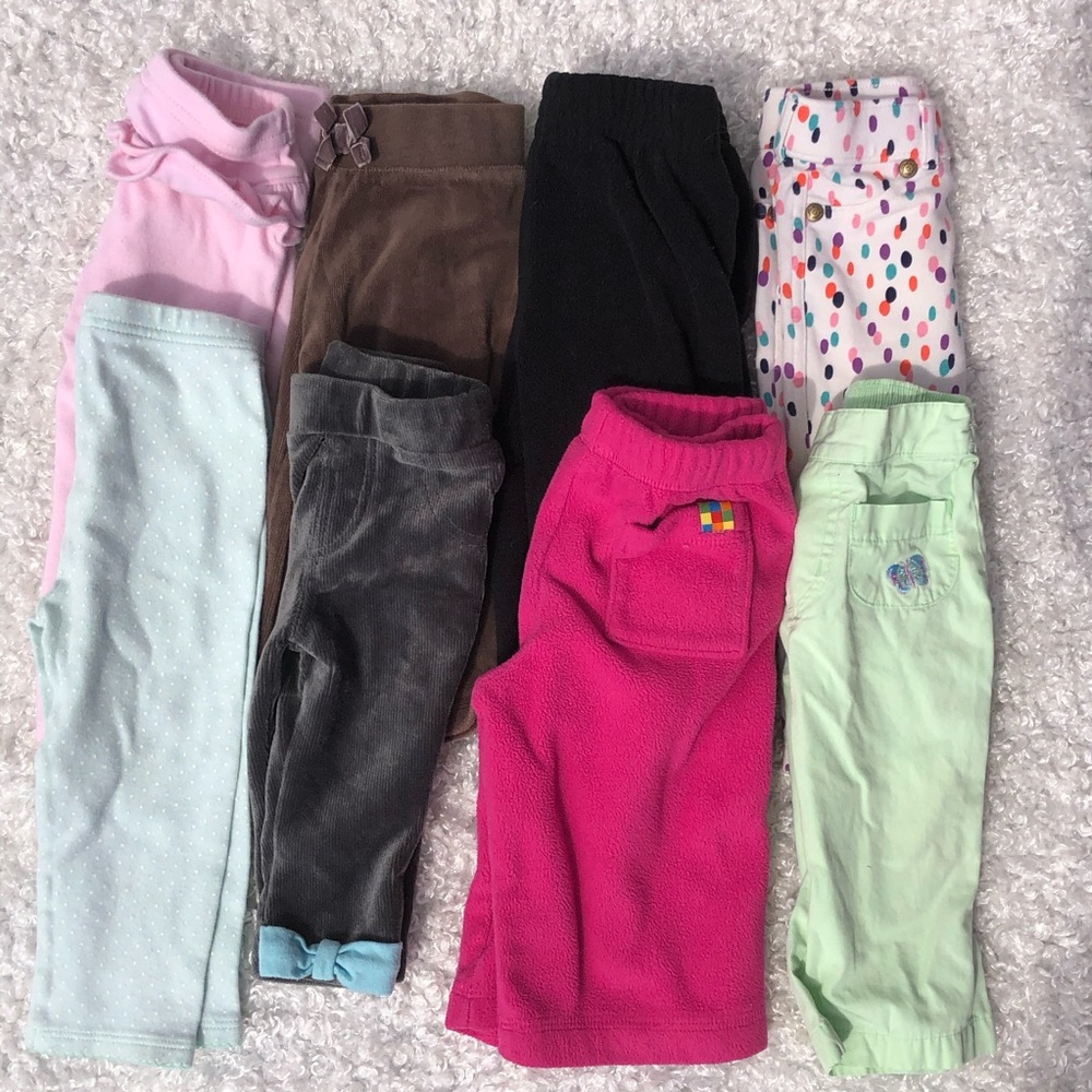 6/9 month 8 pairs mixed brand pants/ leggings